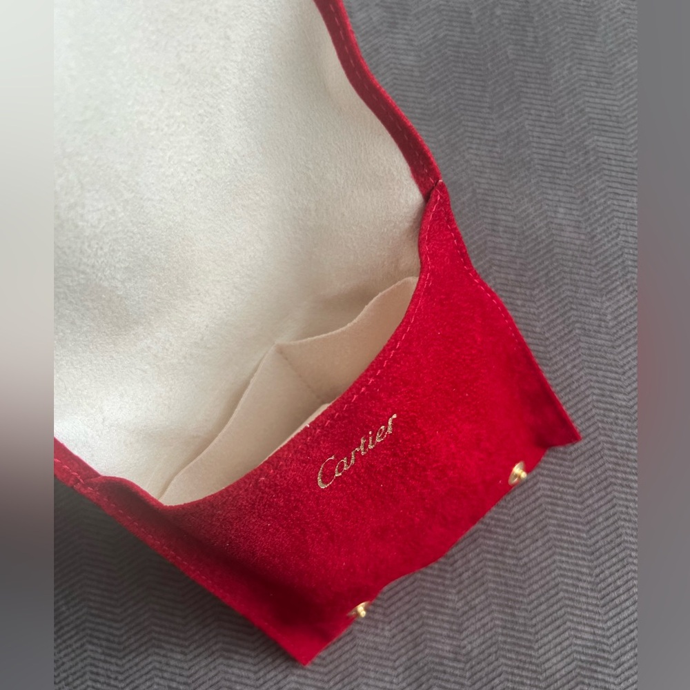 New Cartier Red Felt Love Bracelet Travel Pouch for Accessories and Jewelry - Picture 5 of 8
